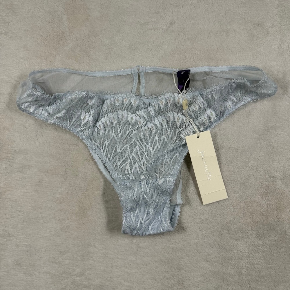 Journelle LouLou Bikini Panty Sky Blue Lace Sheer Mesh Made‎ in Italy Size S NEW
